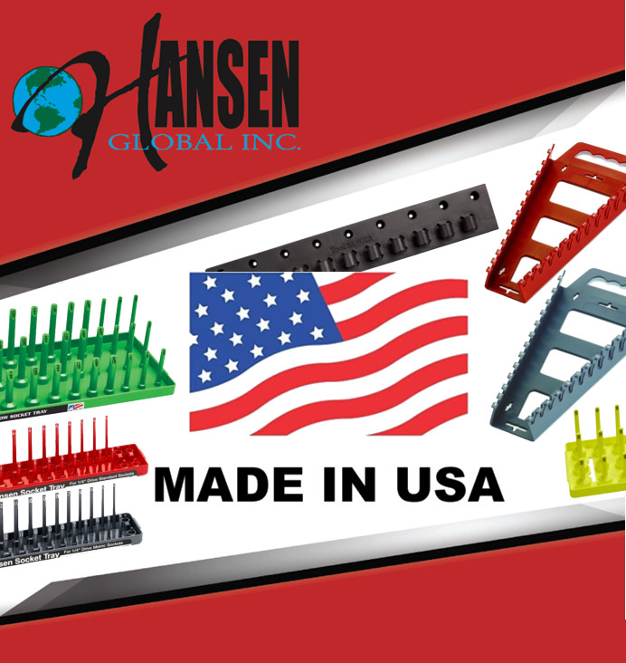 Hansen 3pc Socket Organizer Tray Rack Holder Metric MM 1/4 3/8 1/2” USA MADE
