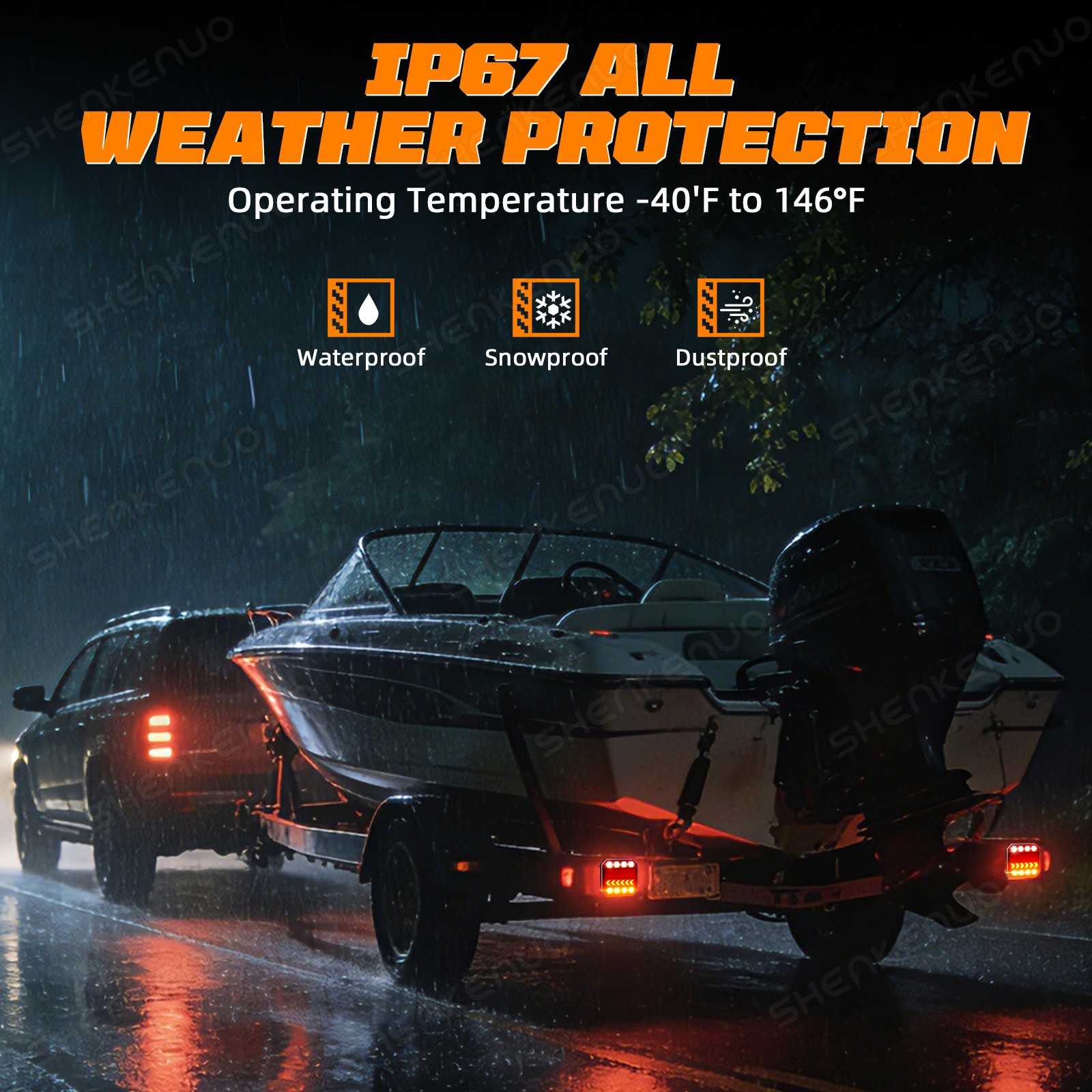 IP65 Wireless Magnetic Lights for Boat Trailer Camper Truck