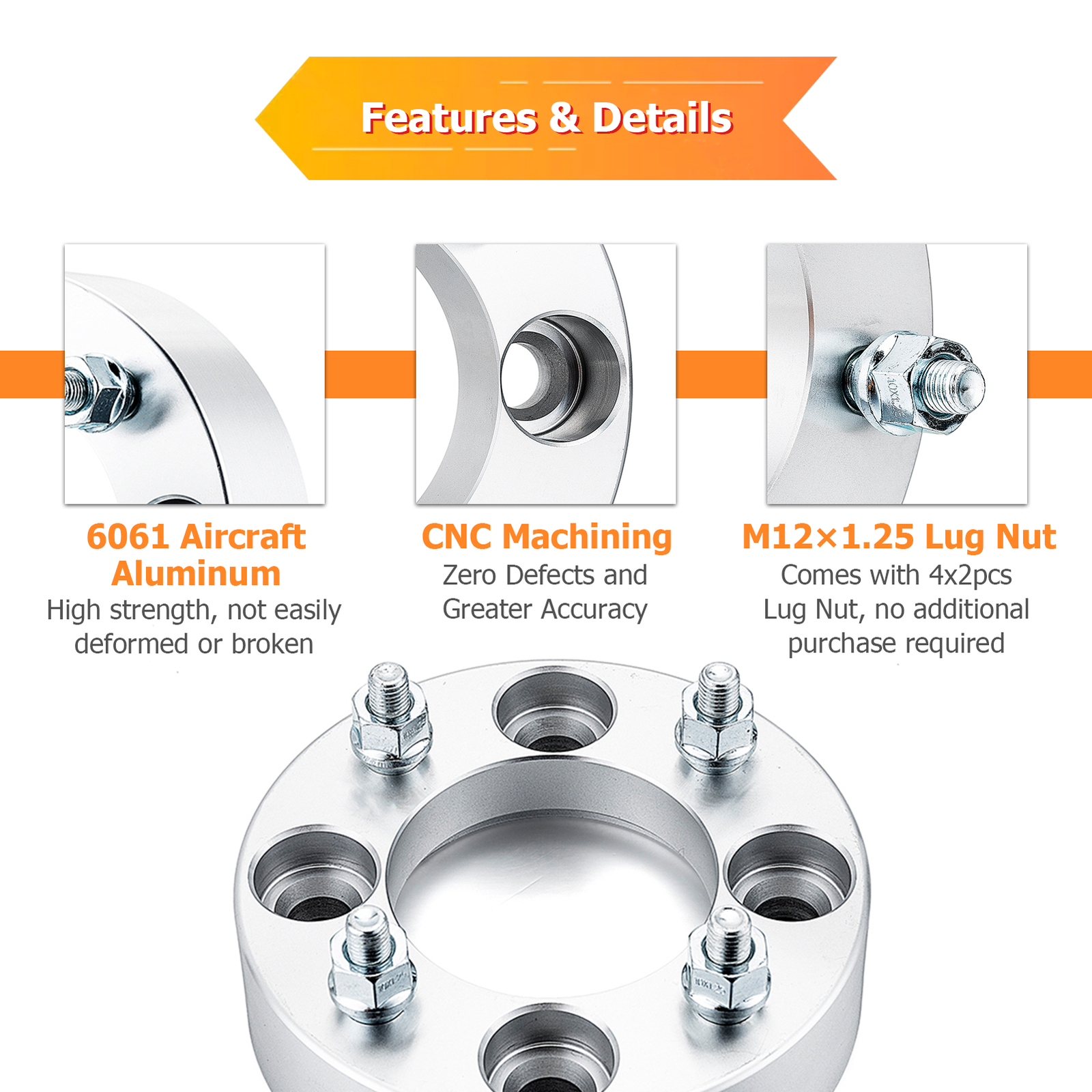 4PCS 4x110mm 1.5″ Wheel Spacers M12x1.25 For CFMoto UForce 1000 ZForce 800 950