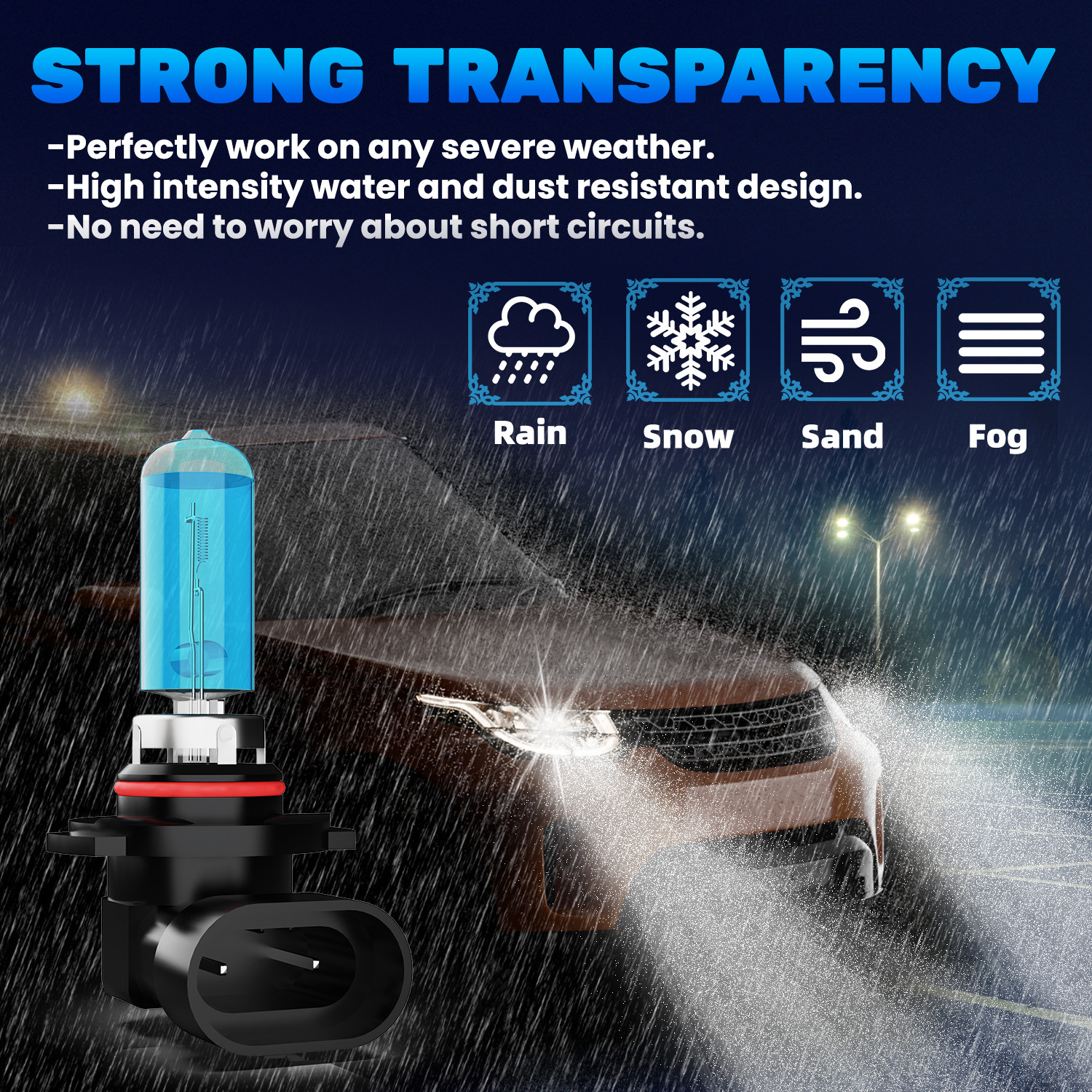 2PCS 9006/HB4 Halogen Headlight Bulbs Kit High/Low Beam 5000K Warm White