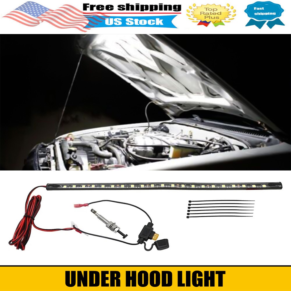 Universal Under Hood LED Bright Light Strip Kit Automatic on/off IP67 6000K 12v