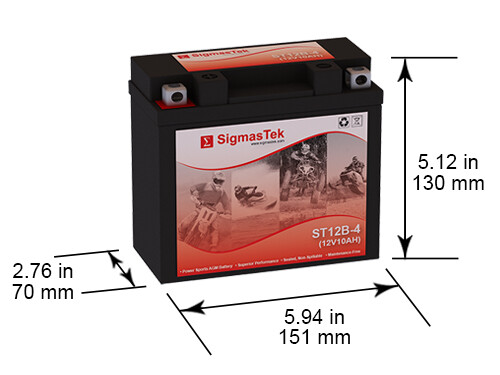 SigmasTek Battery Replacement for Yamaha 650CC XVS650 V-Star (All), 1998-2016