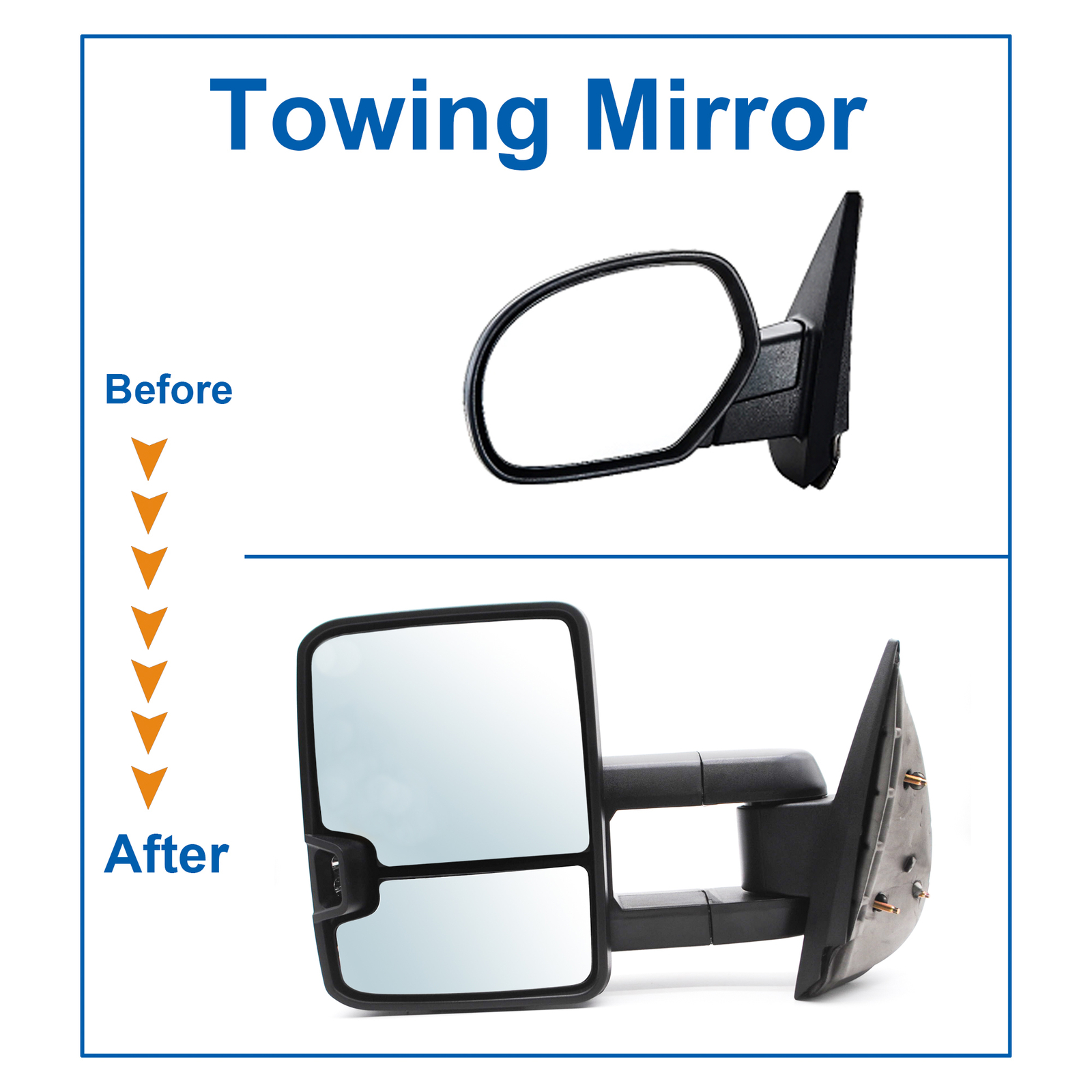 Manual Fold Tow Mirrors Fit 2009 2010 2011 2012 2013 Chevy Silverado 1500 2500