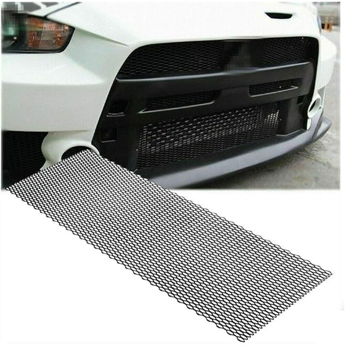 Black ABS Plastic Racing Honeycomb Hex Mesh Grill Spoiler Bumper Ventl Universa