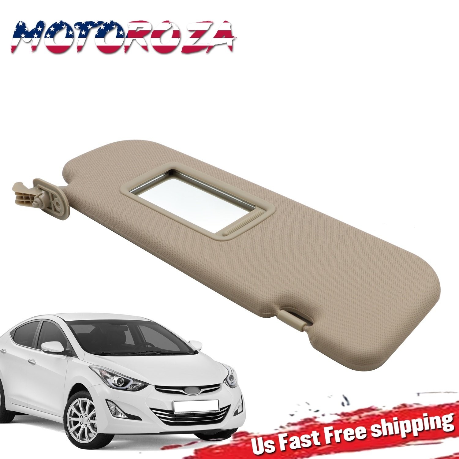 1PC Right Passenger Side Sun Visor For Hyundai Elantra 2011 2012 2013-2016 Beige