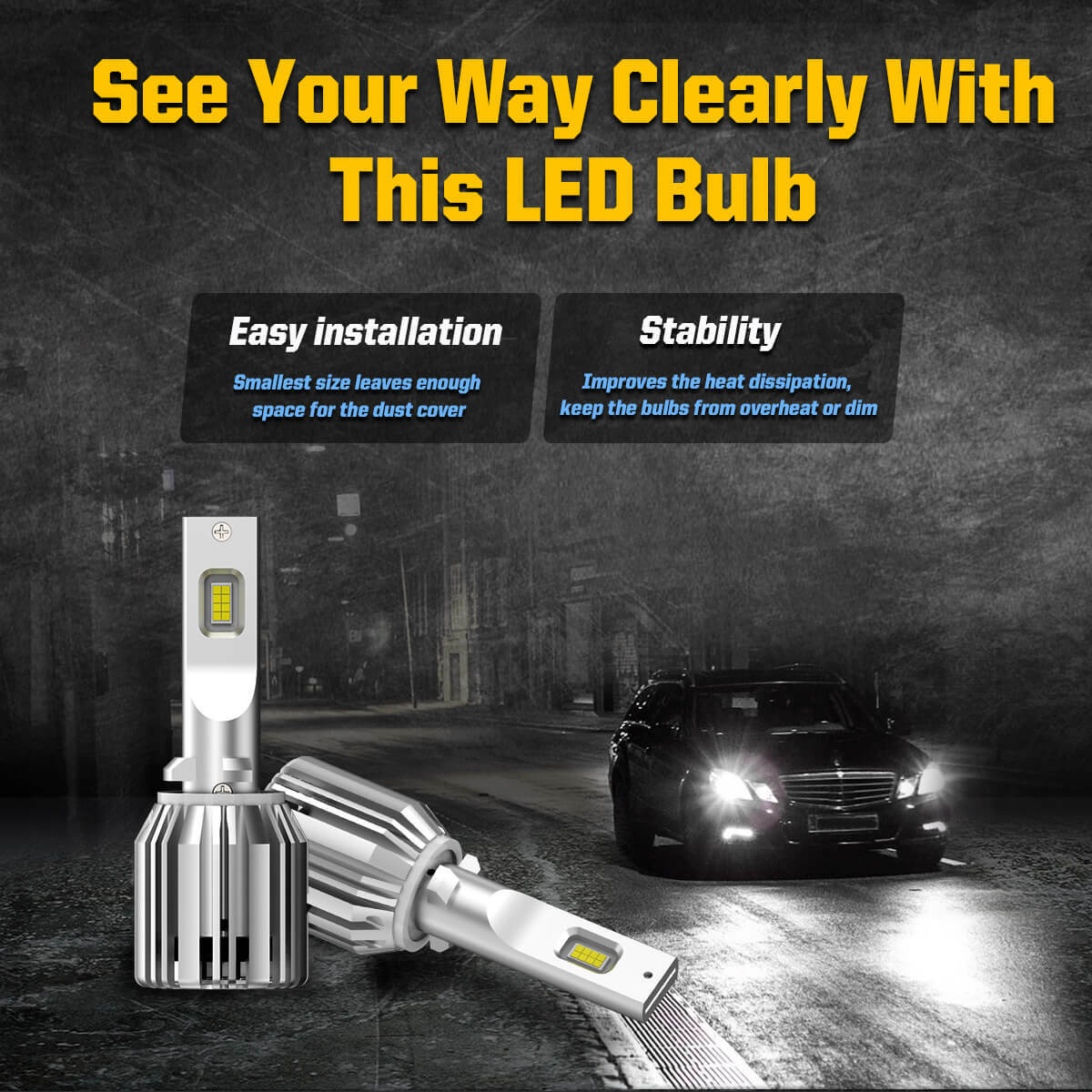 LASFIT 880 881 892 893 LED Fog Light Bulb Conversion Kit 5000LM 6000K 50W White