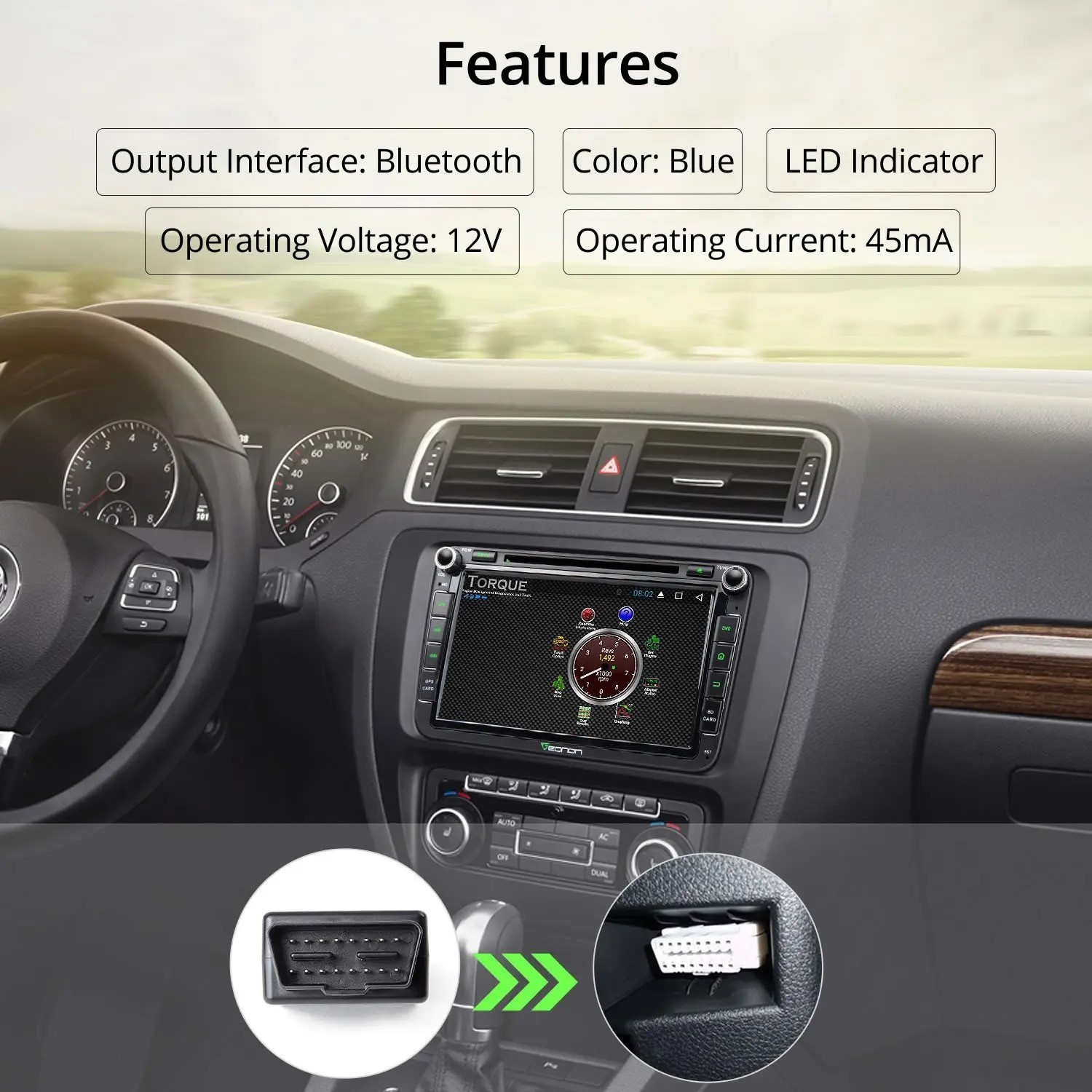 Wireless Bluetooth OBD II Scanner – Car Engine Diagnostic Tool & Code Reader