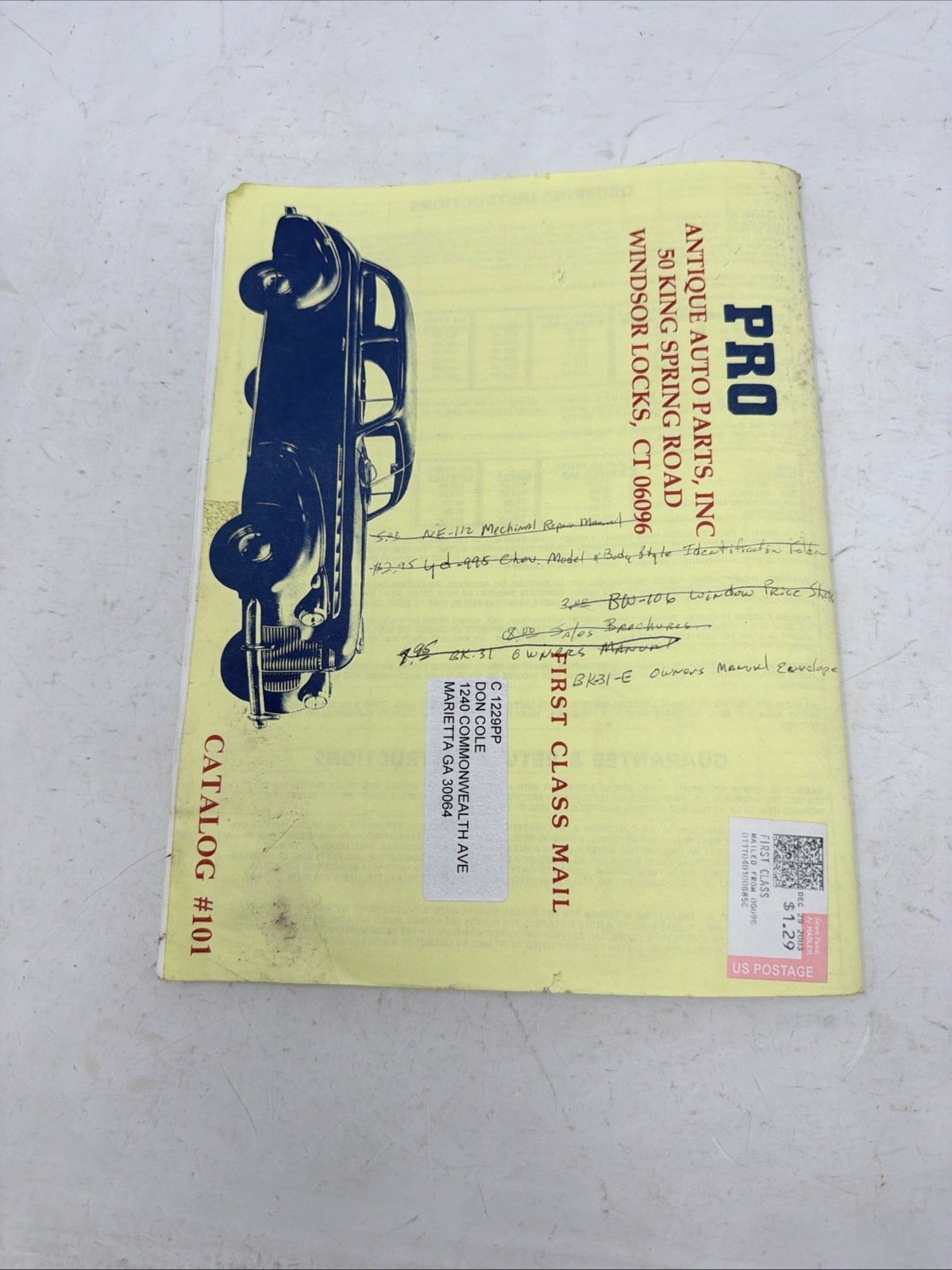 PRO ANTIQUE AUTO PARTS ‘CHEVROLET’ 1923-1964 NEW PARTS CATALOGS #105 & #101