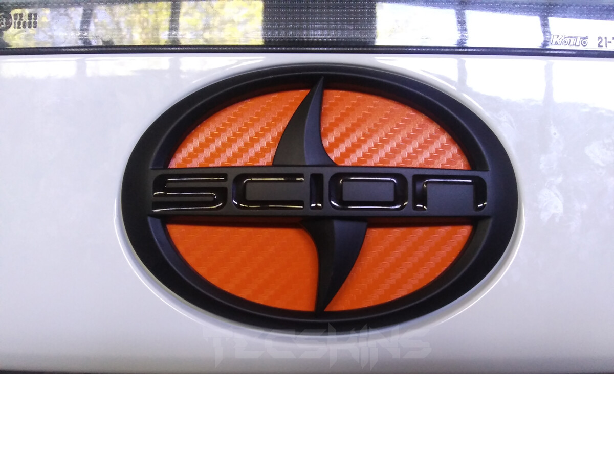 2014-16 Scion tC iA Pre-Cut Carbon Fiber Vinyl Emblem Insert Sticker (No Emblem)