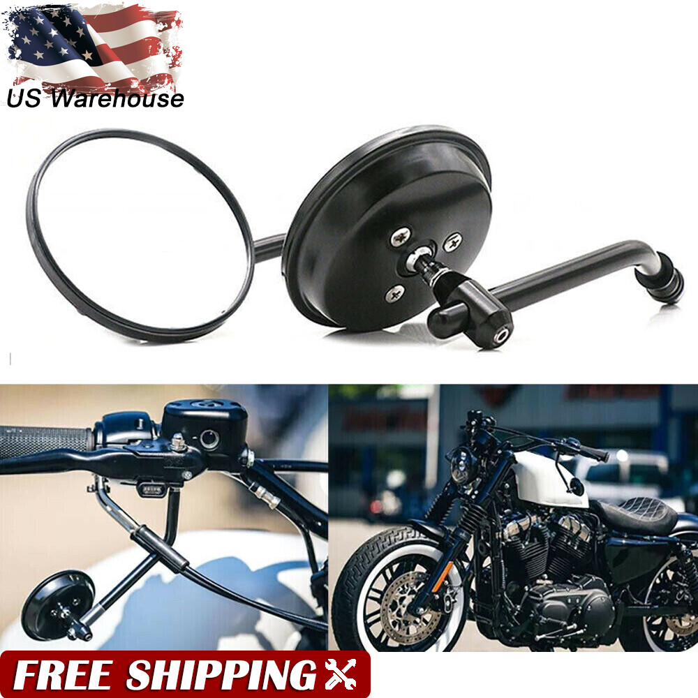Round Rearview Side Mirror For Harley Touring Road Glide Sportster Softail Dyna