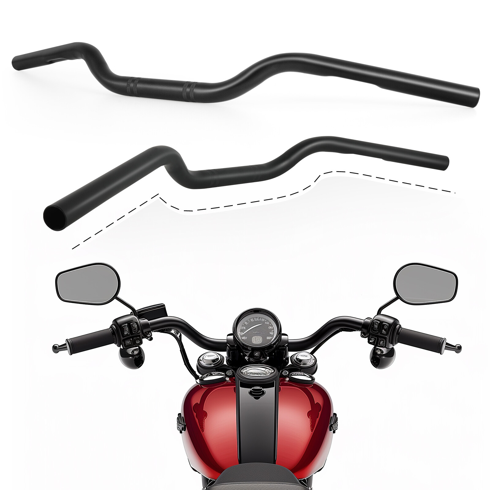 For Yamaha Virago XV 535 750 1000 1100 Motorcycle 7/8″ 22mm Handlebars Drag Bars