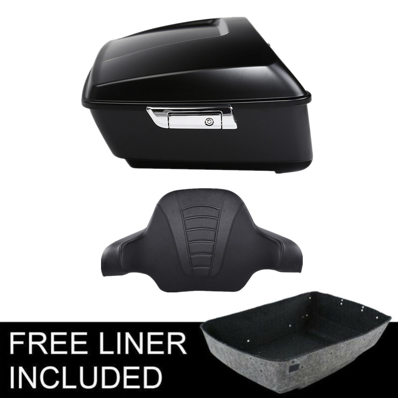 Matte Black King Trunk Backrest Fit For Harley Touring Road Street Glide 14-26