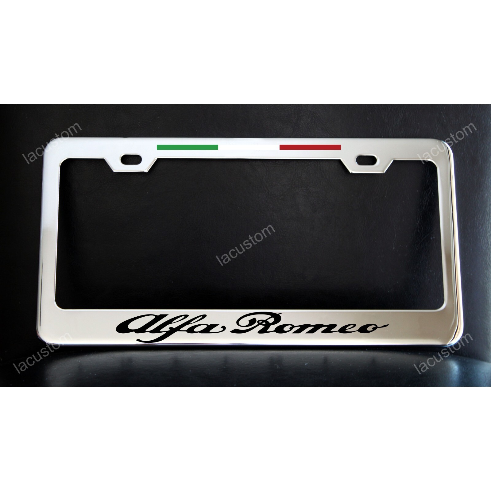 Alfa Romeo Italy License Plate Frame Custom Made of Chrome Plated Metal