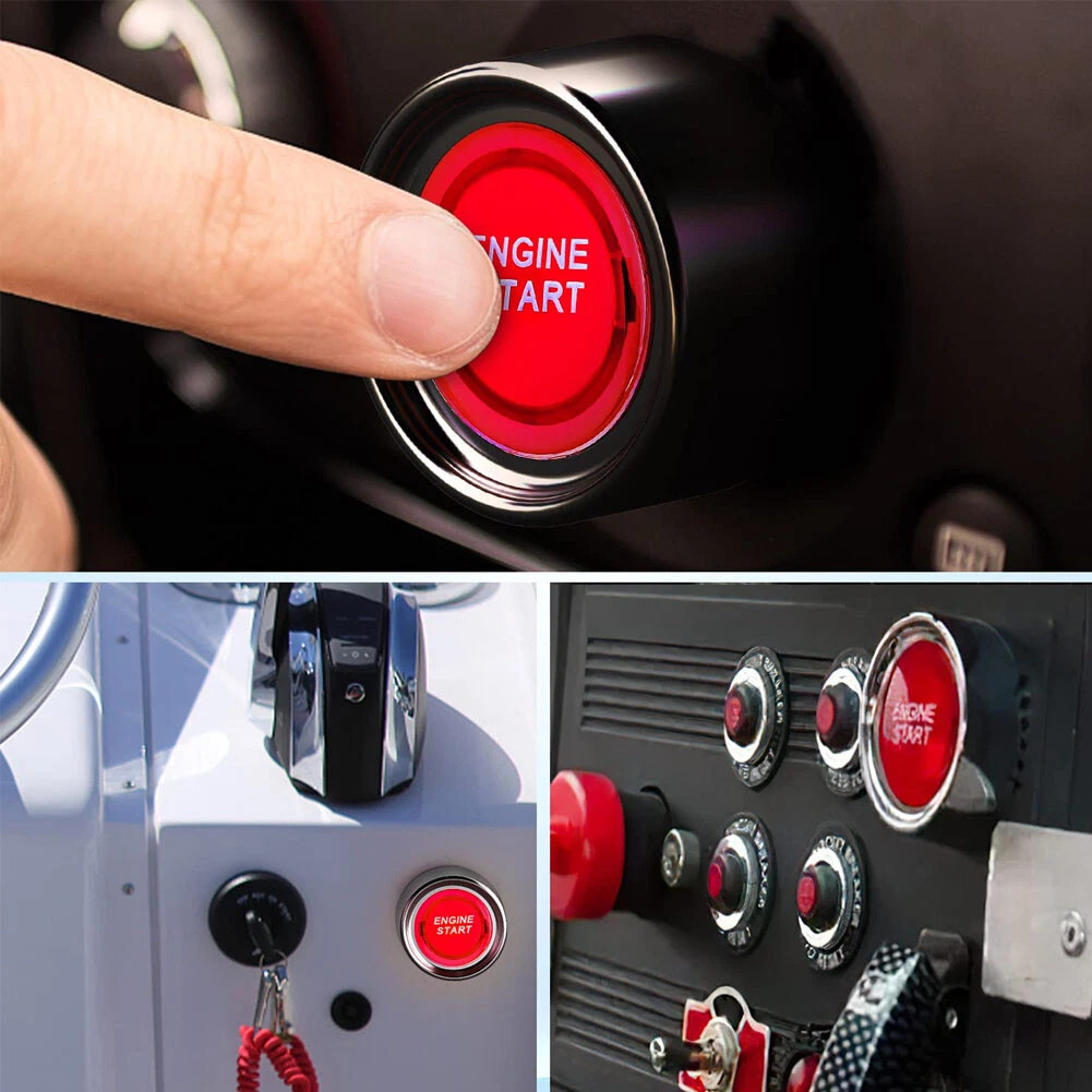Universal 12V Car Red Illuminated Engine Start Switch Push Button Race Starter
