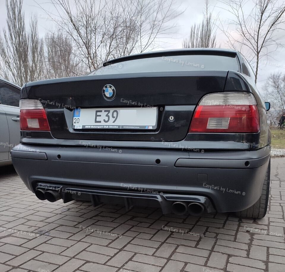 BMW E39 M sport rear diffuser gloss twin exhaust abs plastic video review