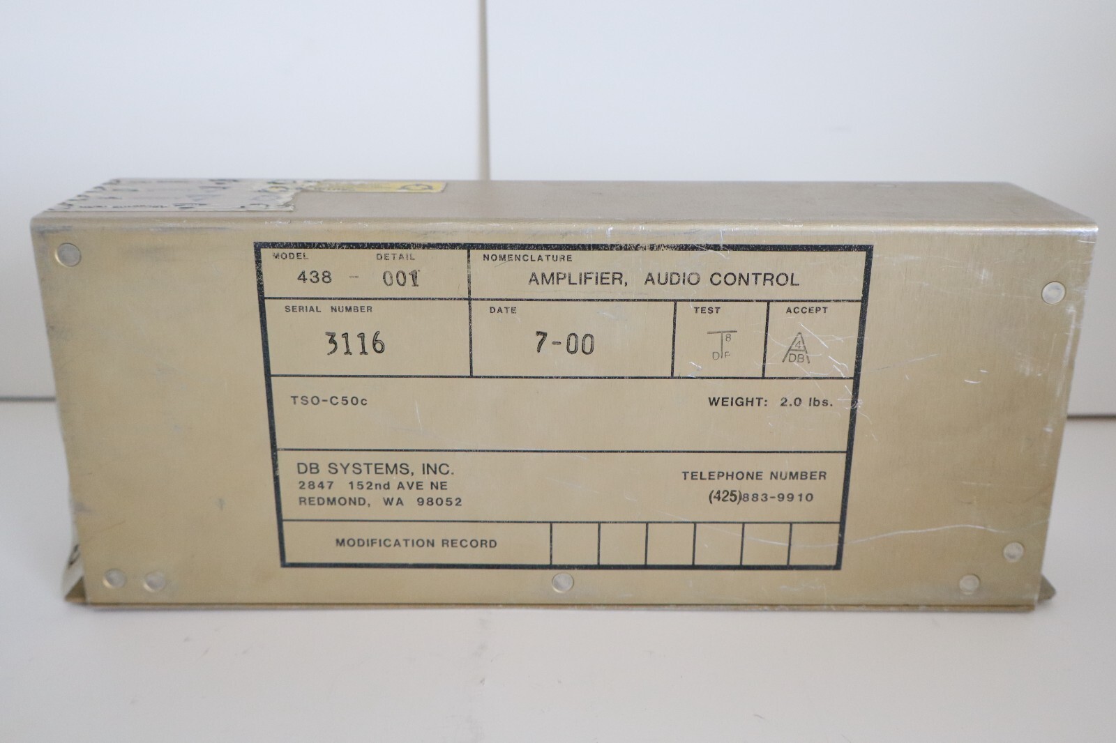 DB Systems 418 Audio Control Amplifier – Removed Working (3Available)