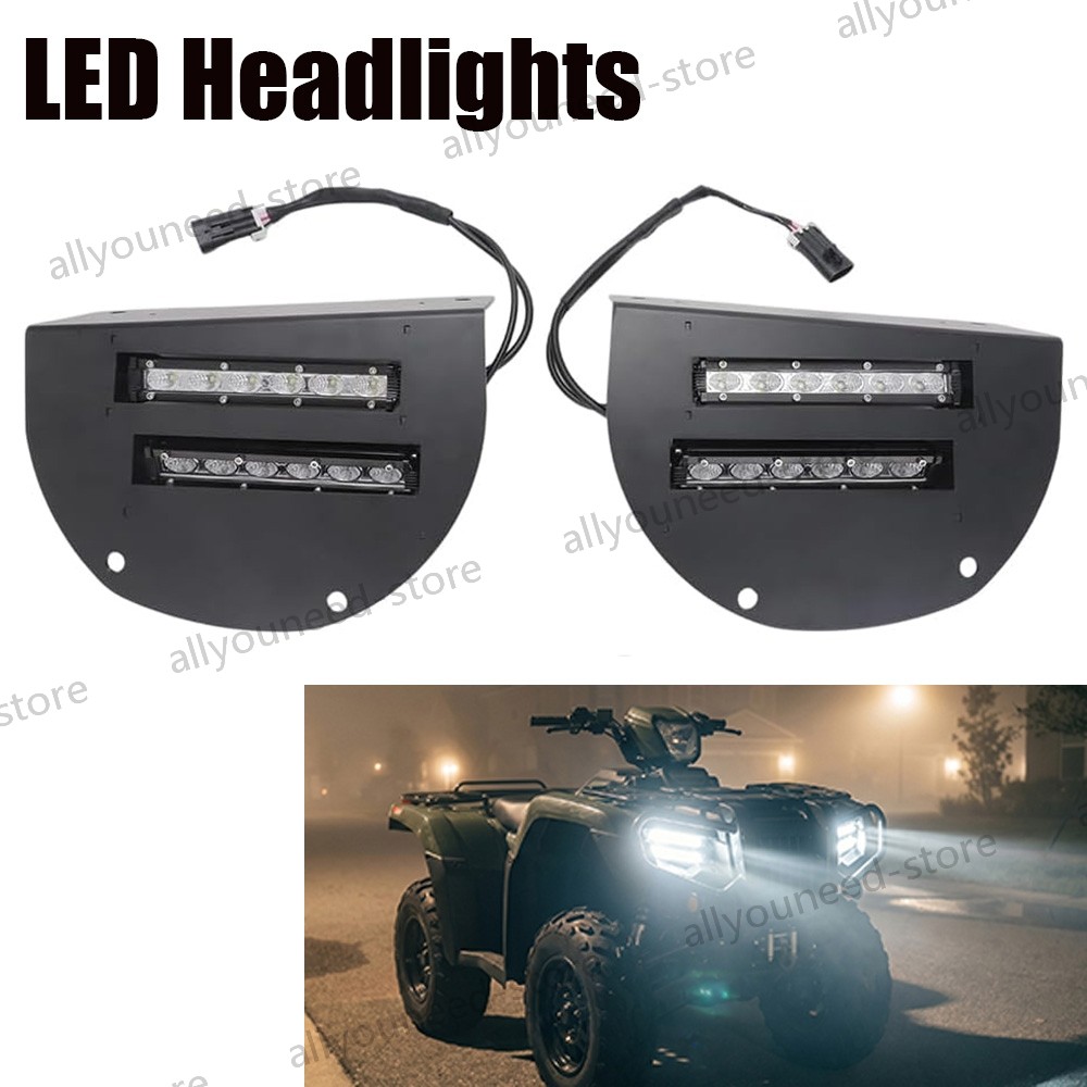 1 Pair Led Headlight For Honda Rancher 420, Foreman 520, and Rubicon 520