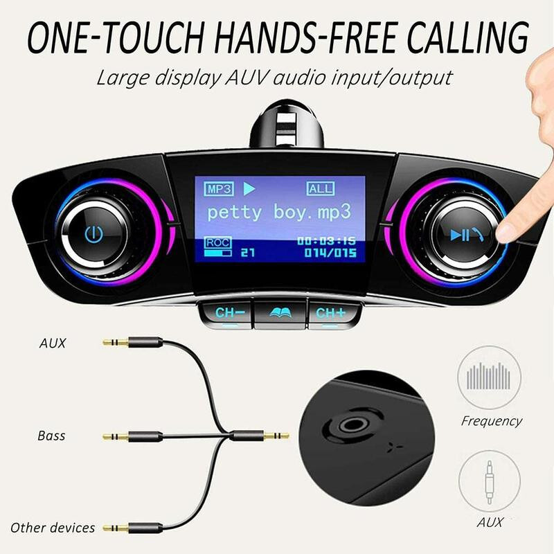 Car MP3 Player Wireless Bluetooth 4.0 FM Handsfree 1.3in LED Screen Accessories