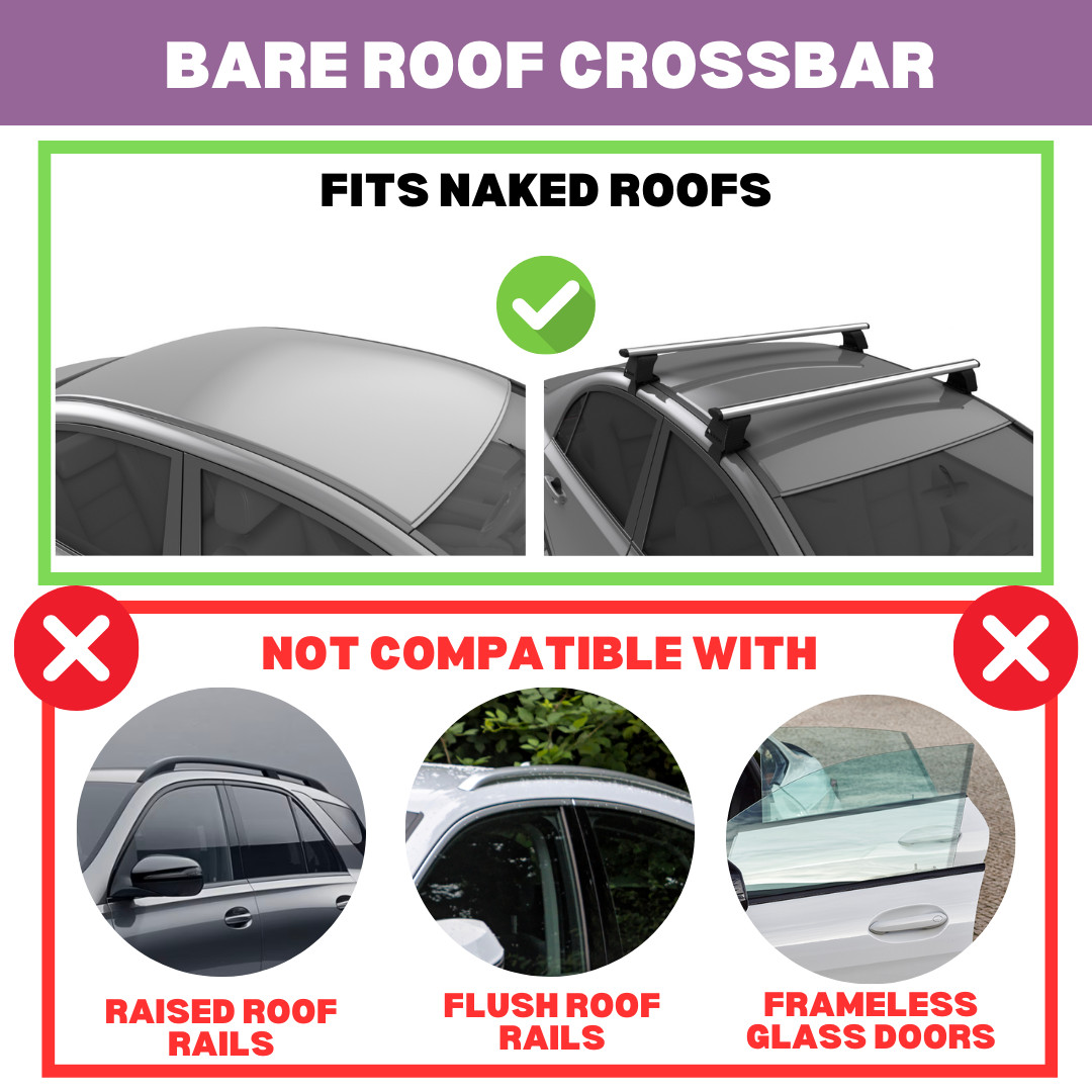 Open Box Roof Rack Crossbars For GENESIS G70 2019-2026 Naked Roof Silver