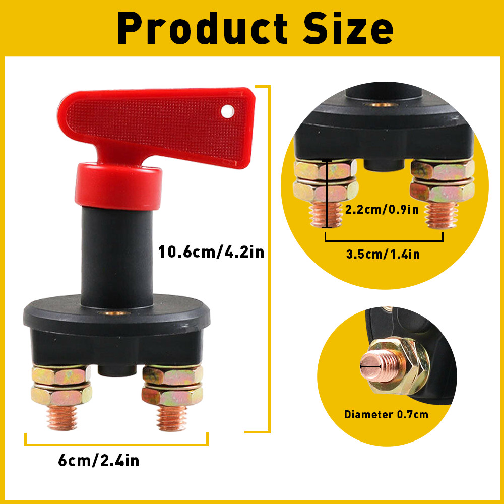 DC 12V Battery Disconnect Switch Marine Cut/Shut Off 275/1250 Amp Ship Boat