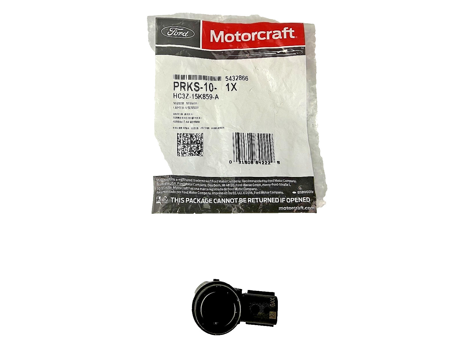 NEW OEM Ford Parking Aid Sensor PDC PRKS-10 HC3Z-15K859-A Motorcraft Black