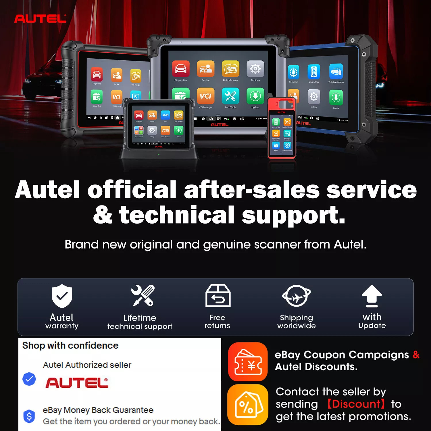 Autel TPMS Sensor MX-Sensor 315MHz + 433MHz Programmable Universal Rubber Valve