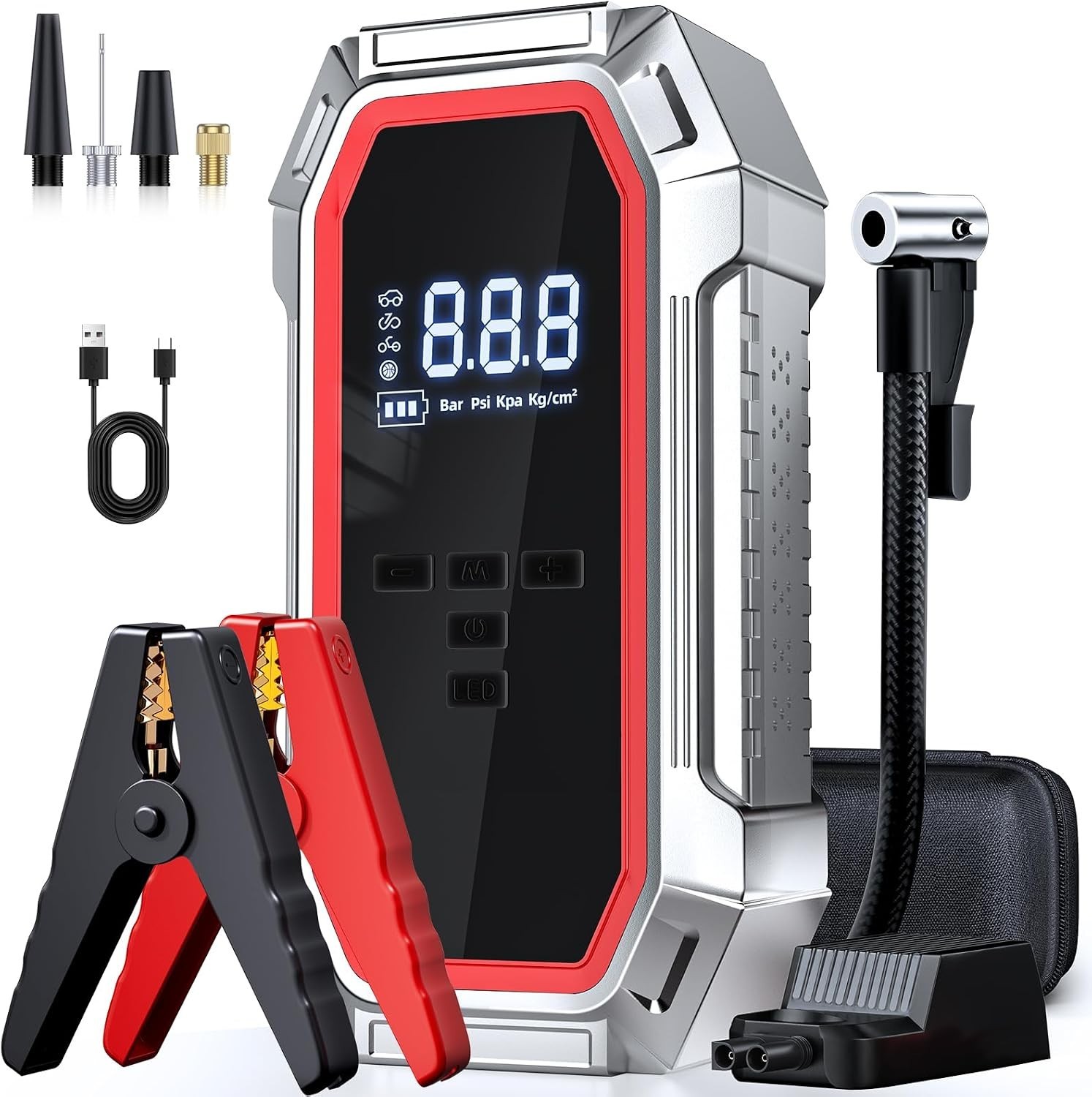 WOLFBOX Jump Starter with Air Compressor, 5000A Portable Car Battery Booster