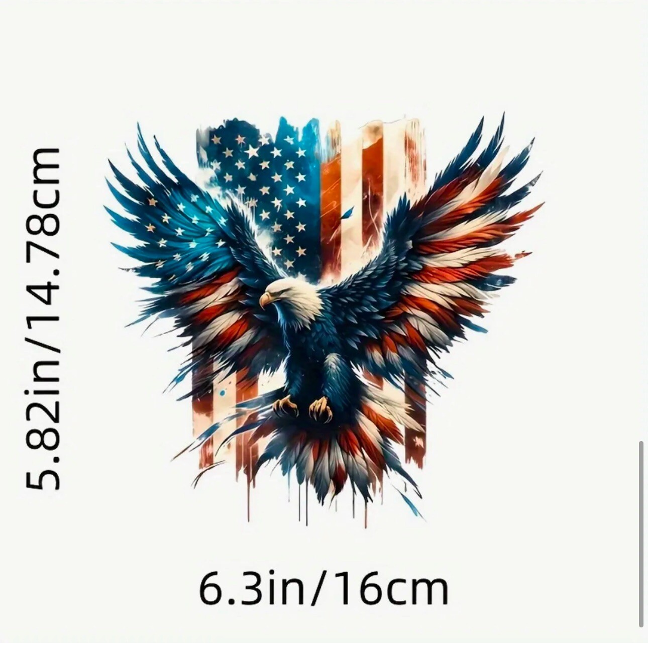 United States America USA Flag Bald Eagle Patriotic 6.3” LARGE VinylStickerDecal