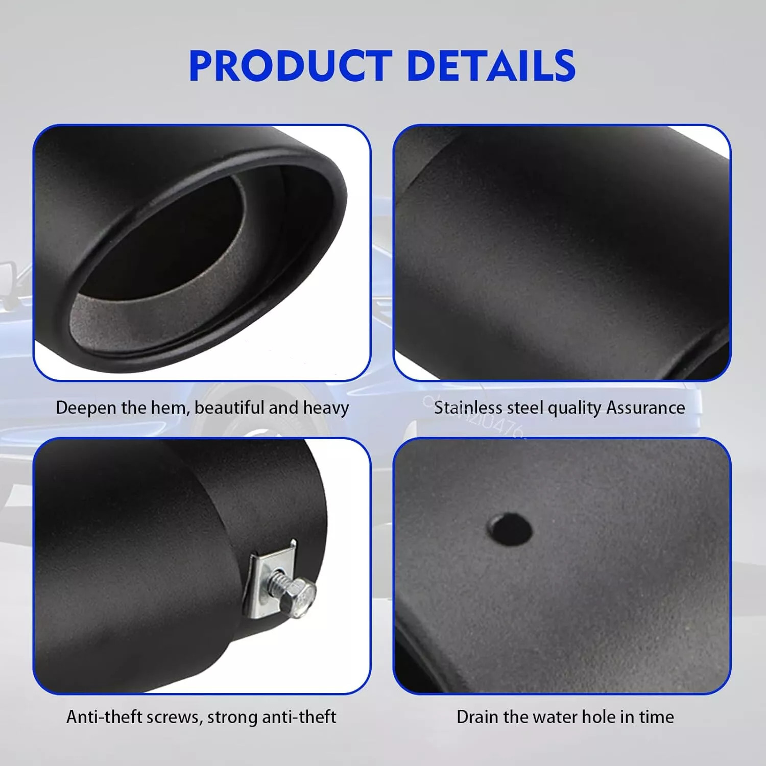 For Dodge Durango 2015-2024 2pcs Stainless Steel Exhaust Pipe Tail Muffler Tip