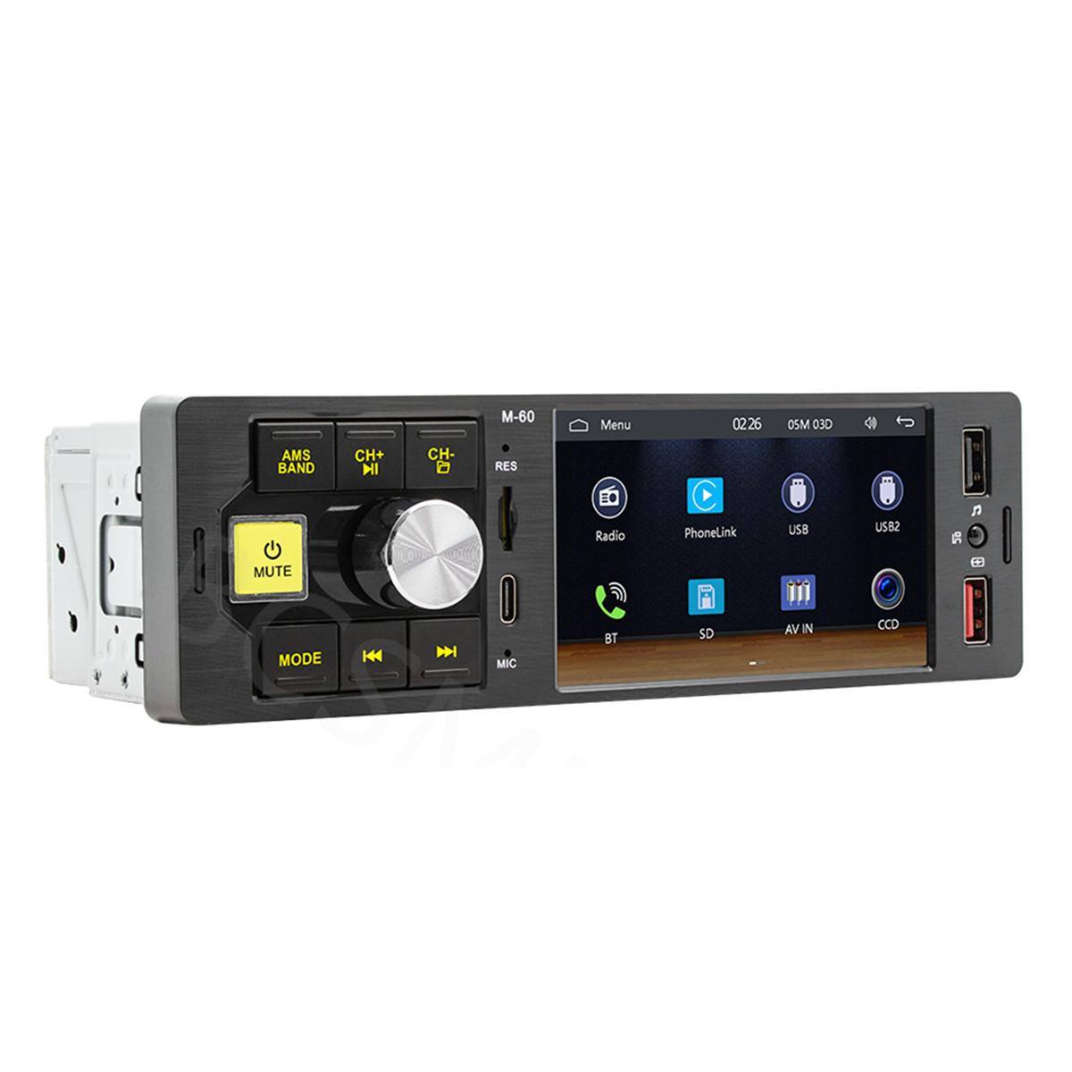 1 Din Car Radio MP5 Player Touch Screen Bluetooth For Apple CarPlay Android Auto