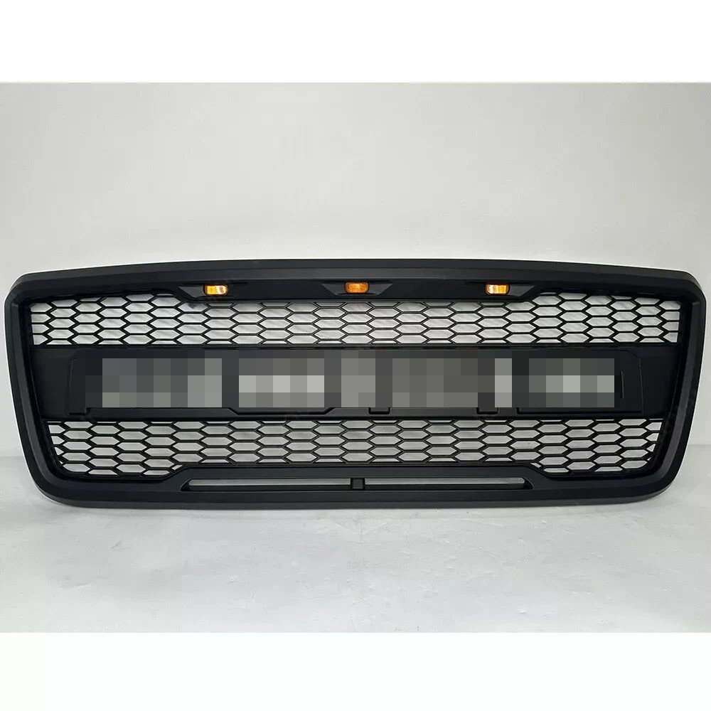 Grille For 2004-2008 Grill Raptor Style Black Front Hood Mesh W/Letter Matte