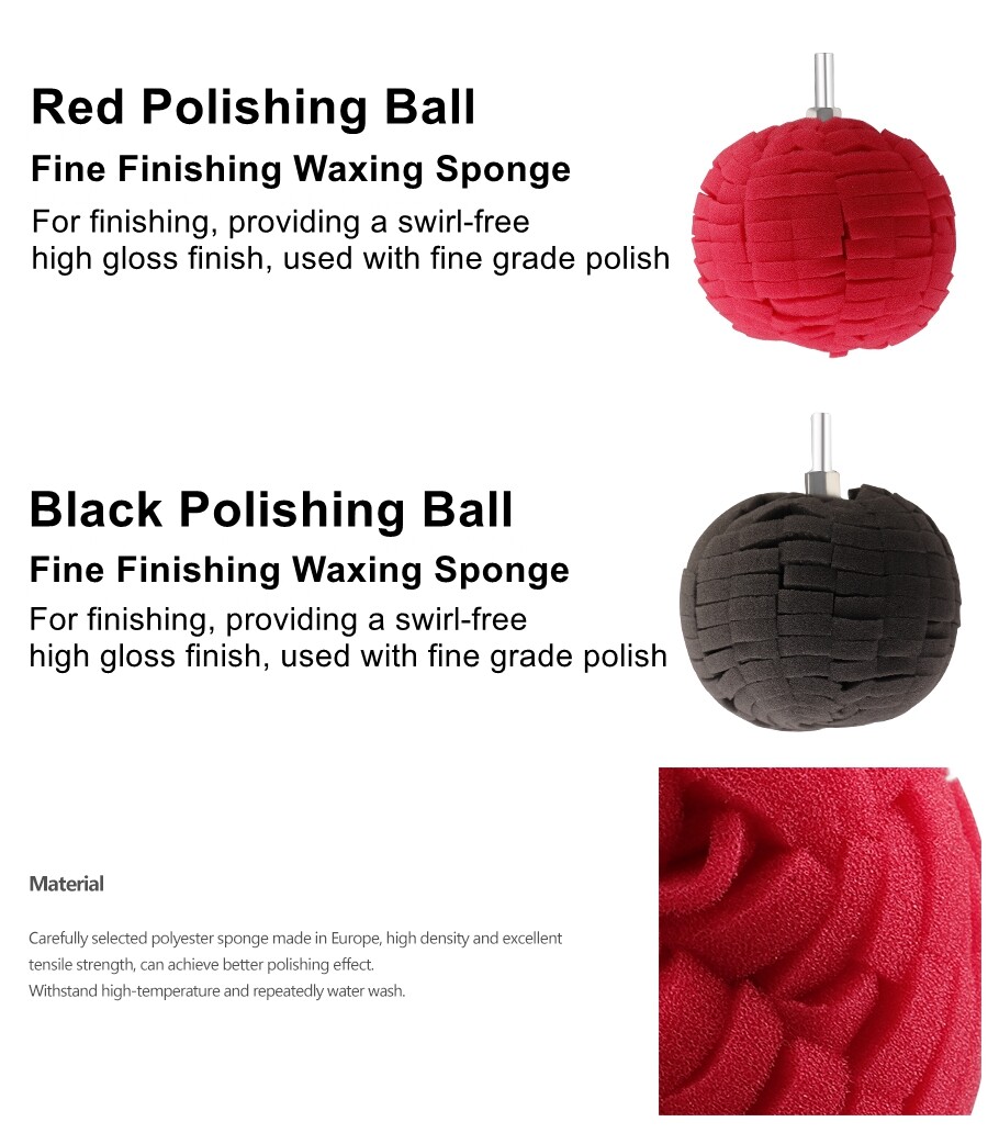 Foam Drill Polishing Cone Ball Pads Kit Car Hub Waxing Buffing Wheel Polisher 4″