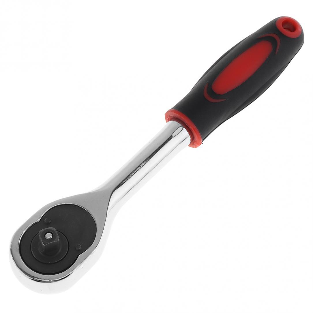 1/4-Inch Drive Ratchet Handle Socket Wrench, 24-Tooth, Quick-release Reversible