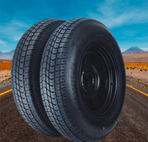 2 Pack ST175/80D13 Trailer Tires with 13″ Rims 175/80 D 13 5 Lug on 4.5 Black