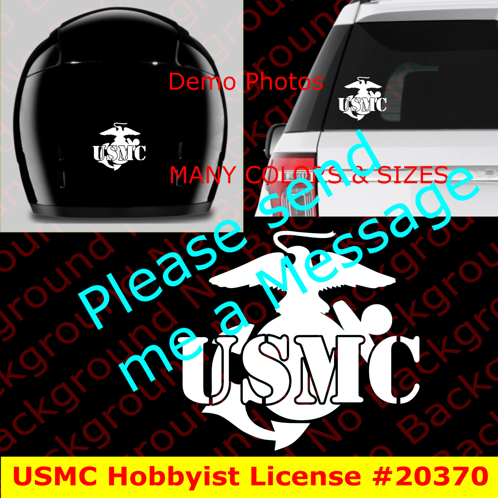 USMC United States Marine Corps Vinyl Decal Marines Eagle Globe Anchor AY059