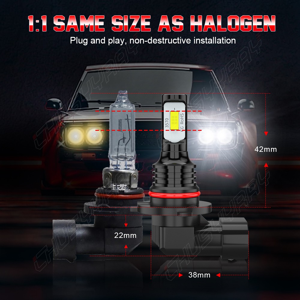 For Ram 1500 2011-2018 LED Headlights Kit Hi-Lo Beam + Fog Light Bulbs 12000LM