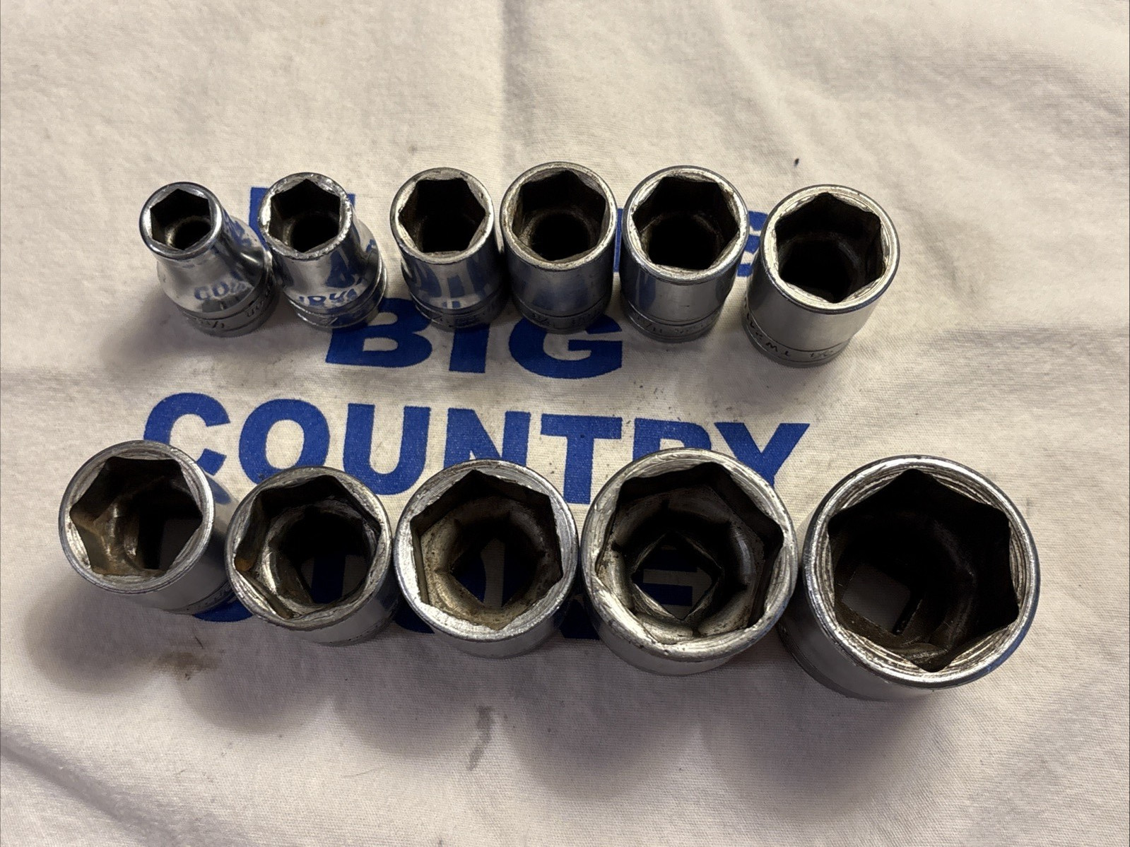 Snap-on USA 1/2″ Drive SAE 6pt 11pc Shallow Chrome Socket Set 7/16″ – 1-3/16″