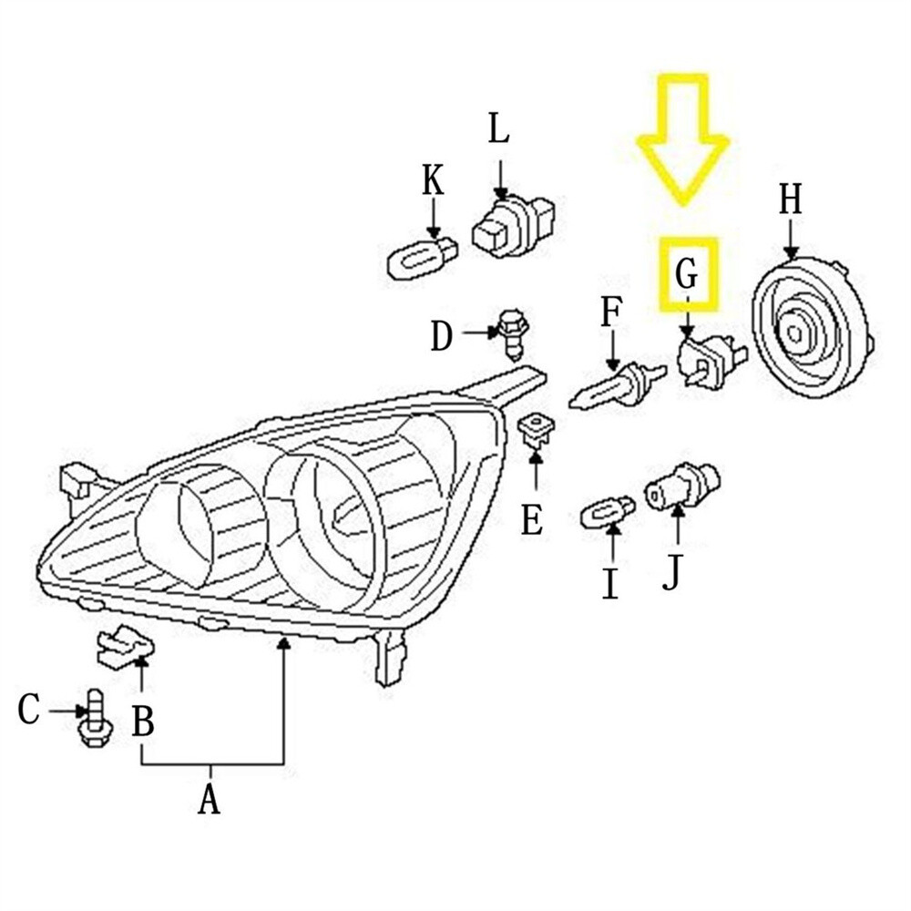 Car H1 Halogen Headlight Bulb Socket Holder Adapter 33116-SD4-961 Pack of 2