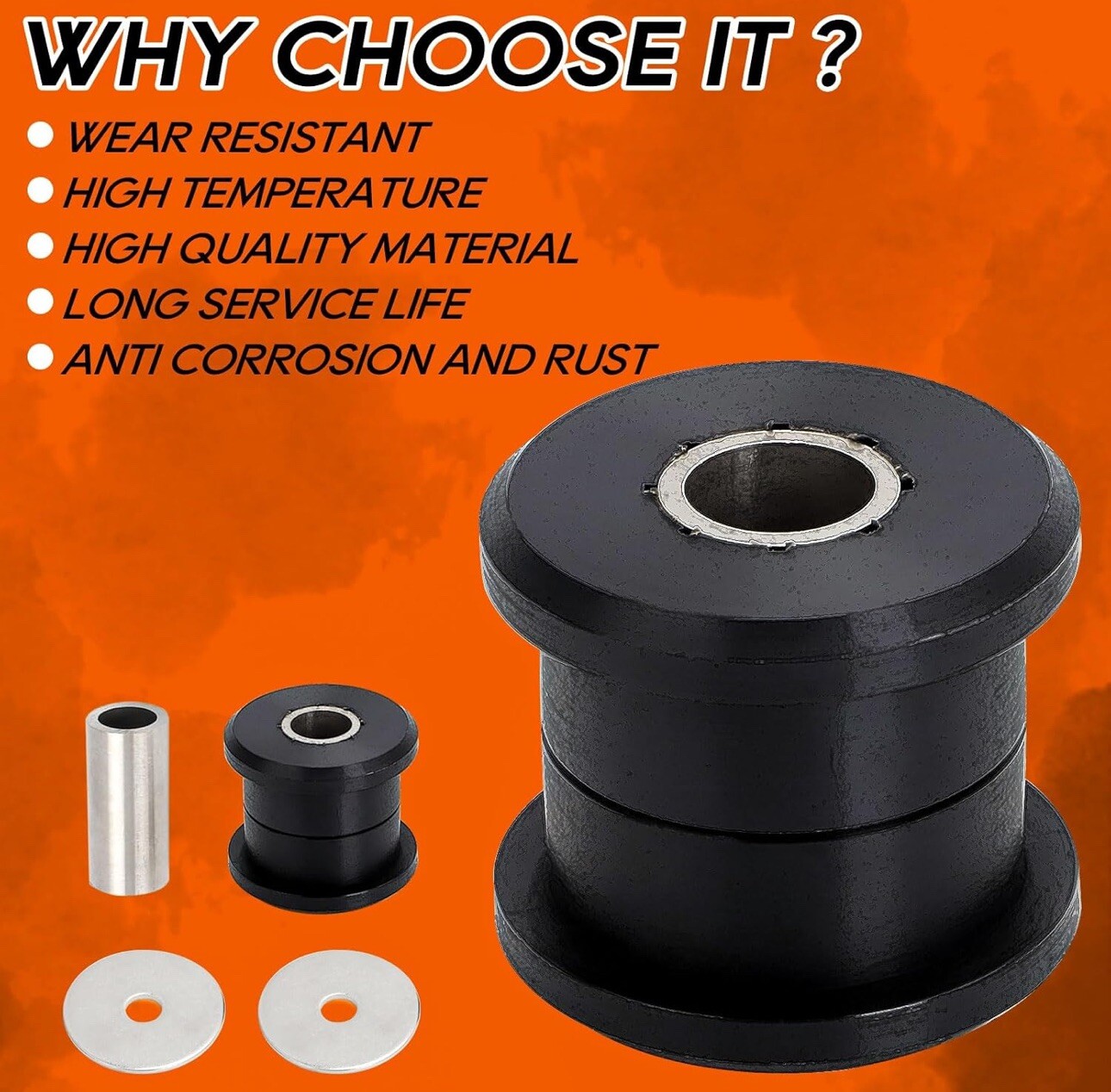 AUTOVIC Polyurethane Front Differential Side Mount Bushings for Hummer H3 H3T…