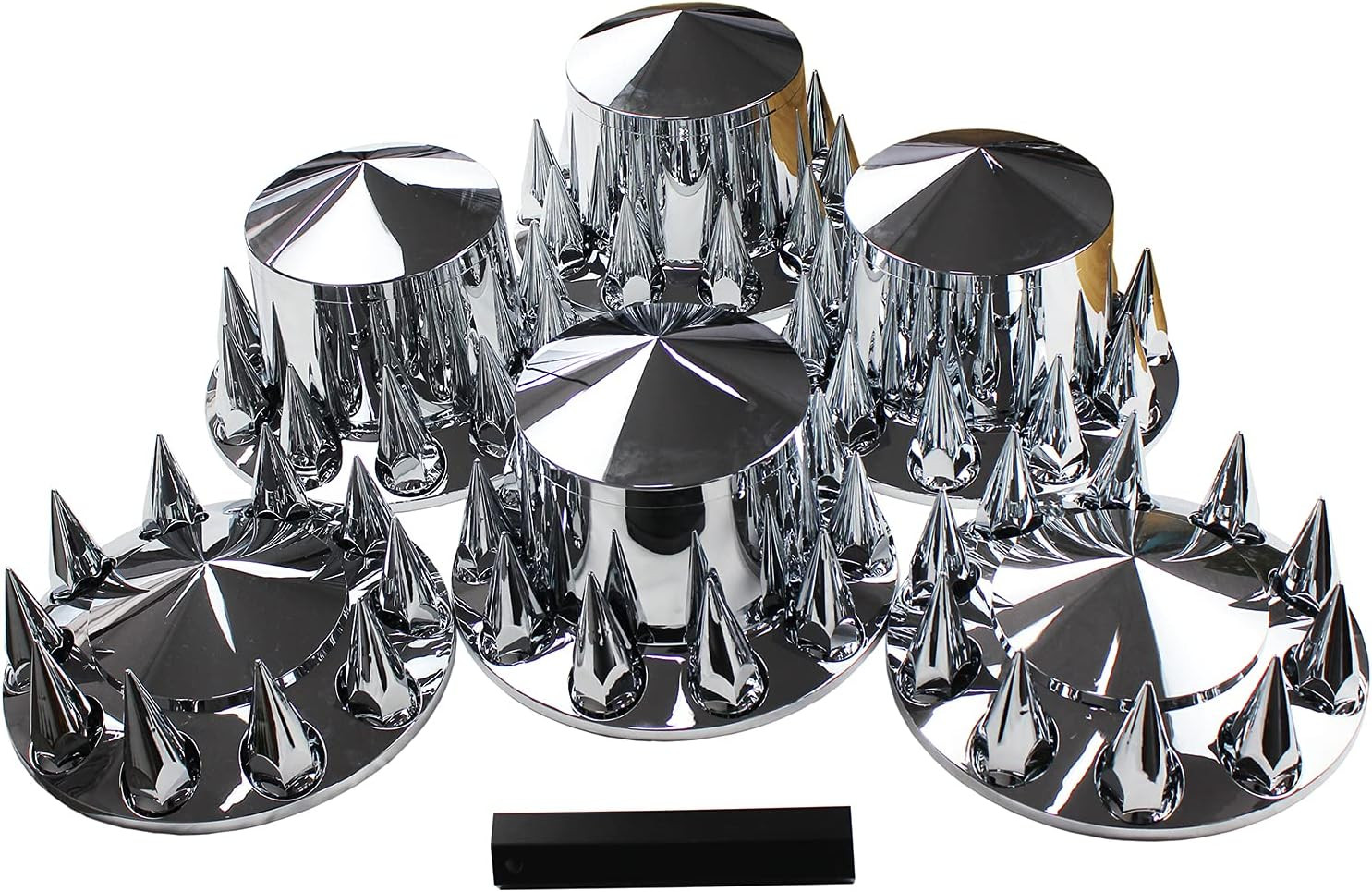 Chrome Hub Cover Semi Truck Wheel Kit Axle Cover 33mm Lug Nut Complete