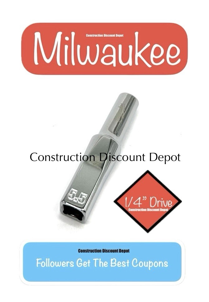Milwaukee Tool 45-34-9043 1/4″ In. Drive 5.5mm Metric 6-Point Deep Socket