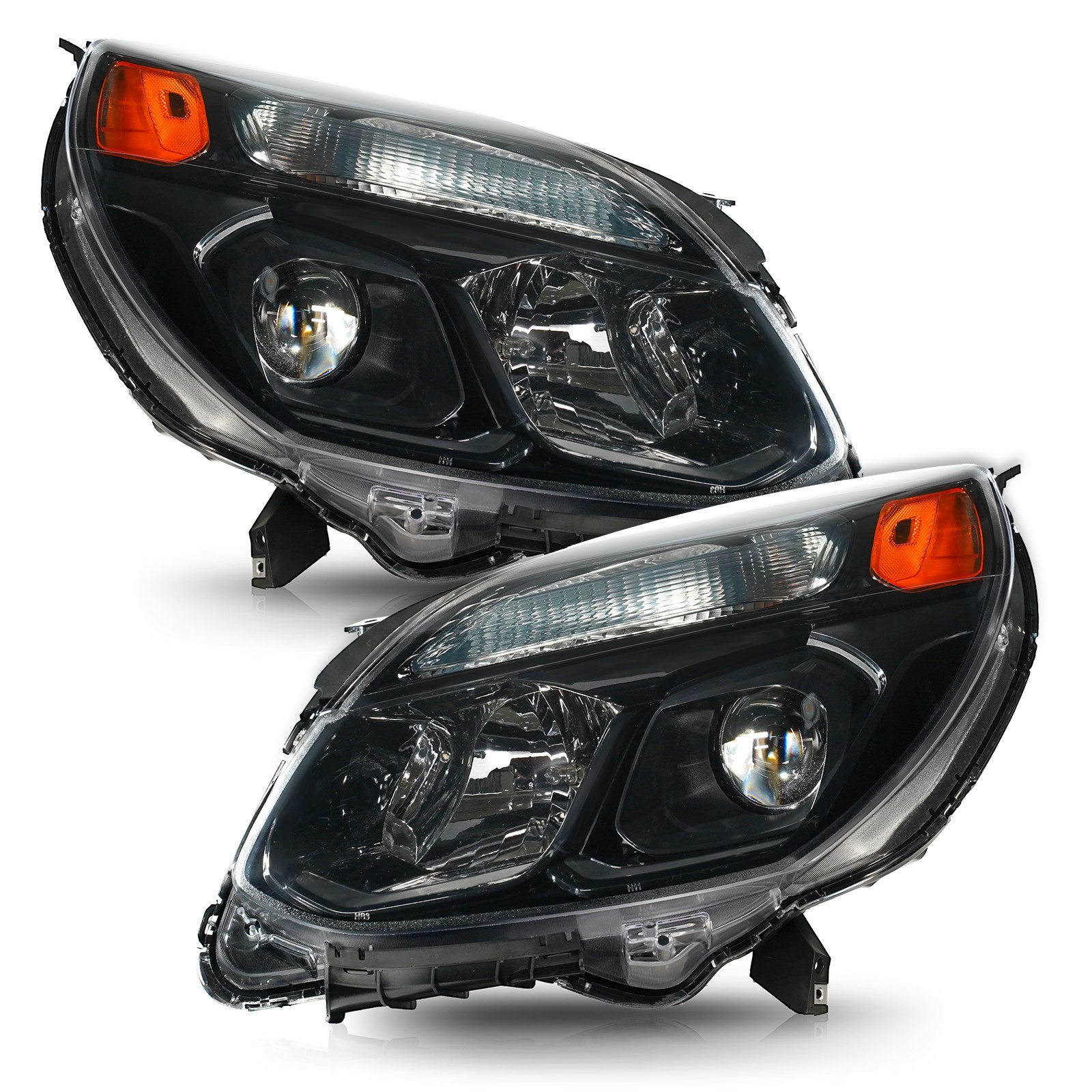 Upgrade Halogen Headlight For 2016 2017 Chevy Equinox Black Bezel Right+Left