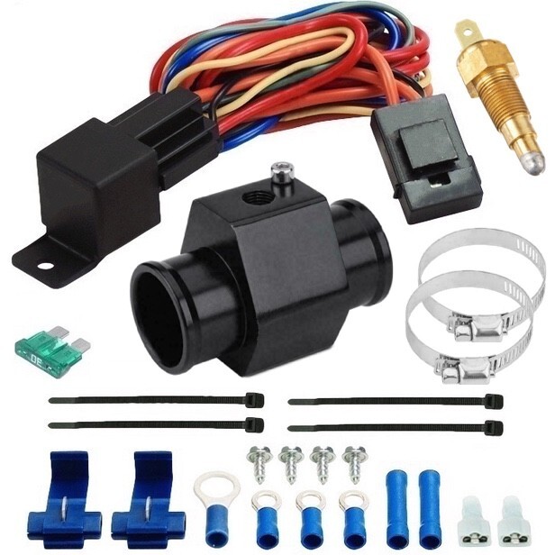 38MM/1.5″ RADIATOR IN-HOSE ADAPTER FITTING FAN THERMOSTAT TEMP SWITCH WIRING KIT