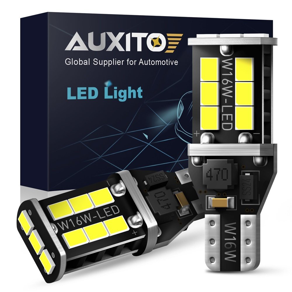 AUXITO T10 T15 921 White LED Reverse Backup Light Bulb Canbus Error Free 6000K