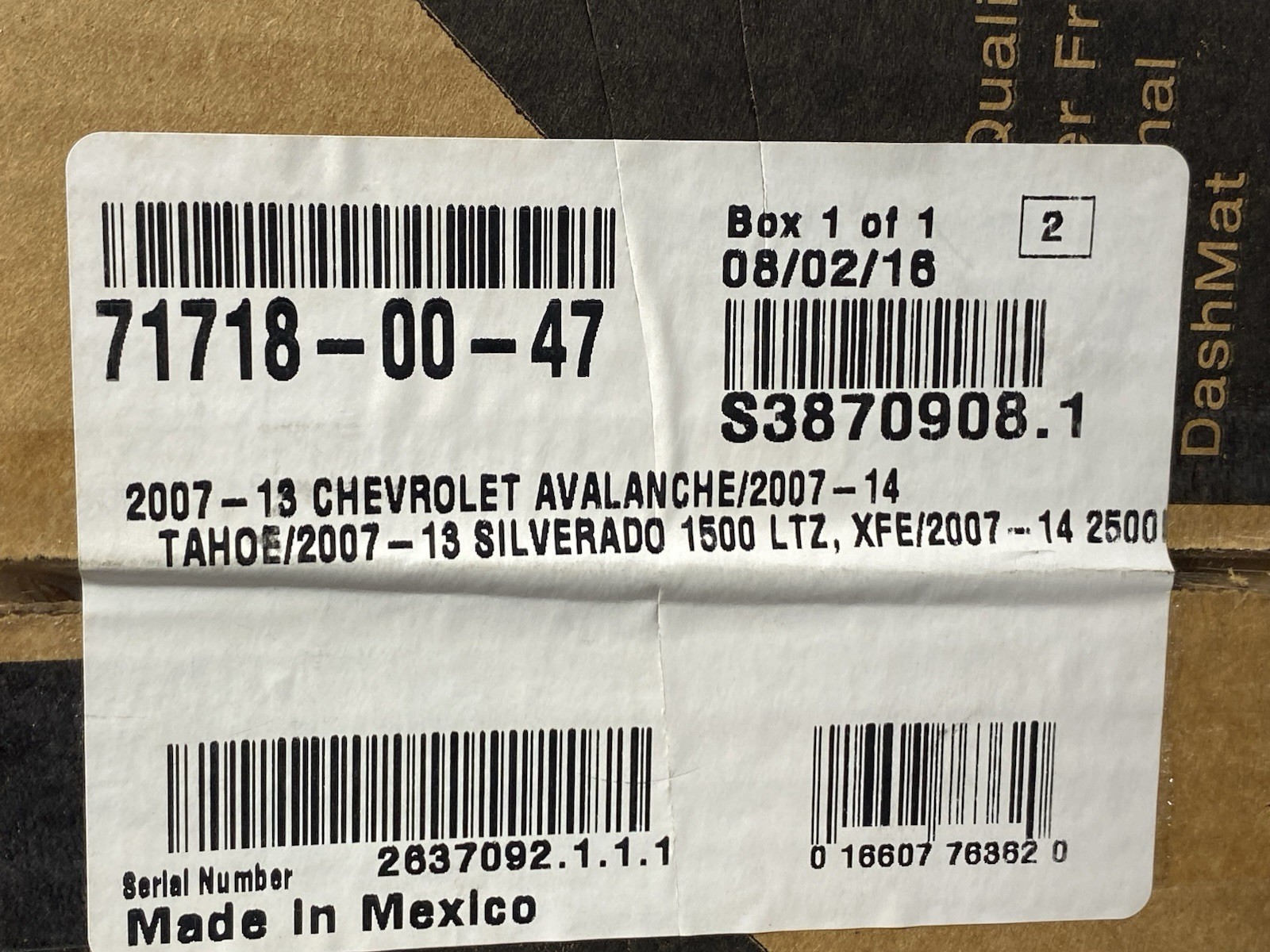 DashMat 71718-00-47 Chevy Silverado 3500 HD 07-14 Velour Gray Custom Dash Cover