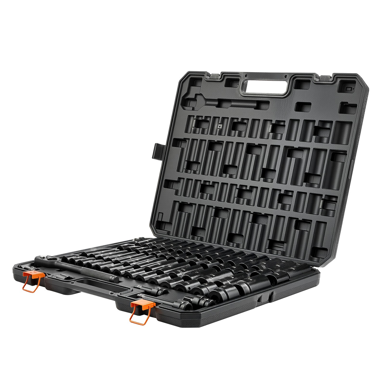 Uimoso 65-Piece 1/2″ Drive Impact Socket Set with 6-Point Design & Case