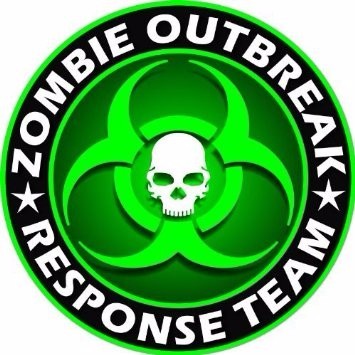 Zombie Outbreak Response Team Skull Vinyl Sticker Decal Black Green