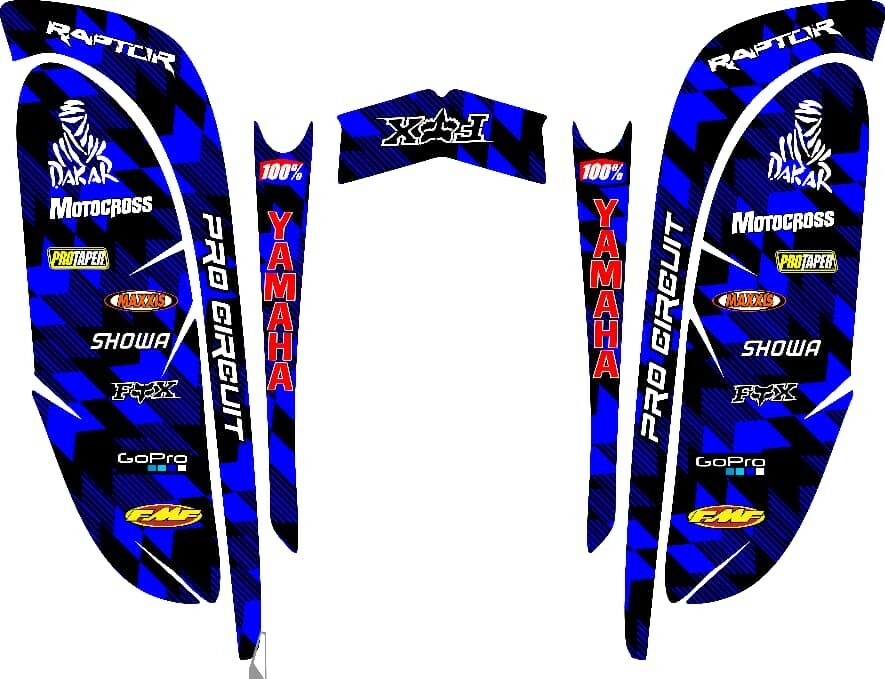 Yamaha Raptor 660 660r full gráphic Kit Raptor 600 Decals stickers ATV