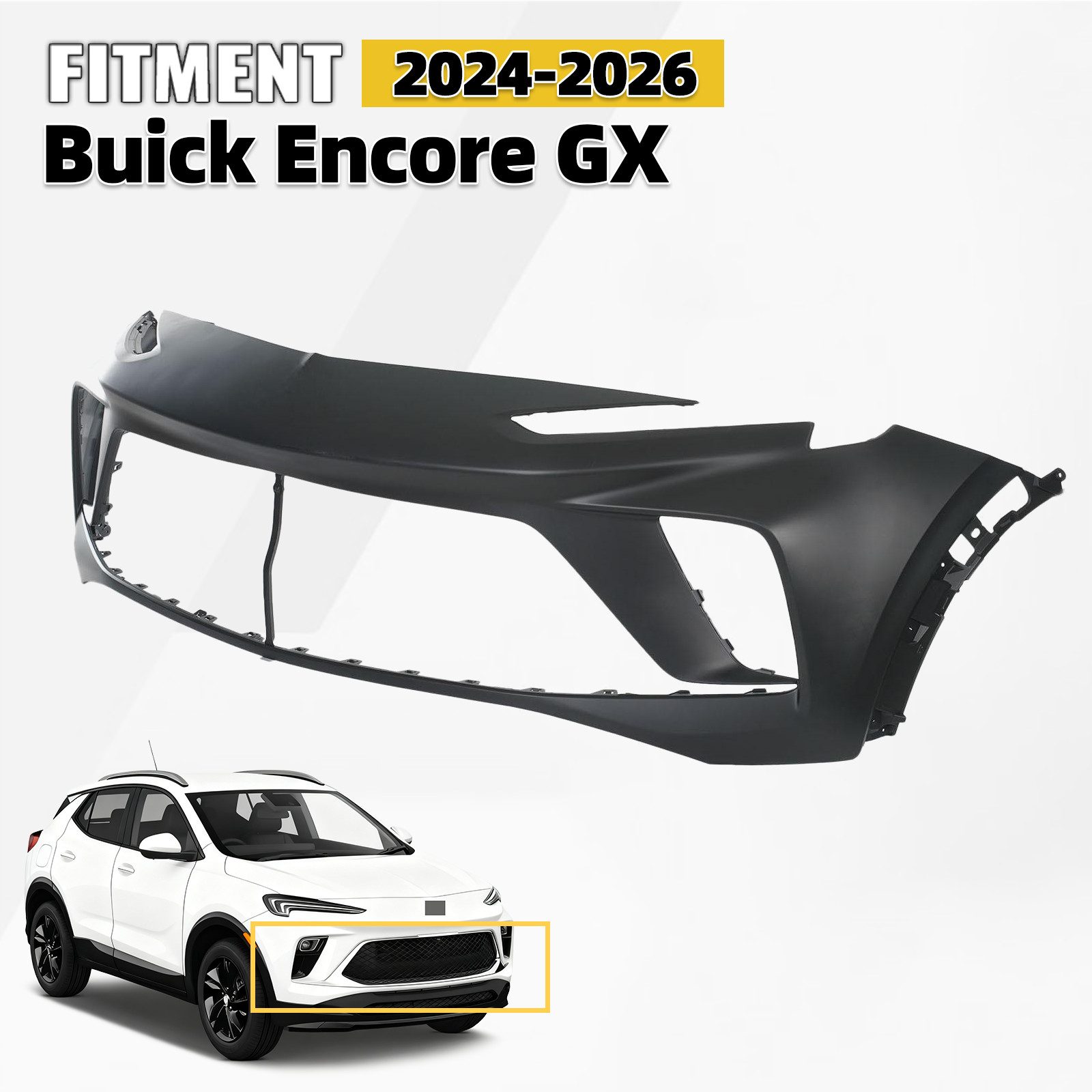 Front Upper Bumper Cover For 2024-2026 Buick Encore GX Primed 42871537