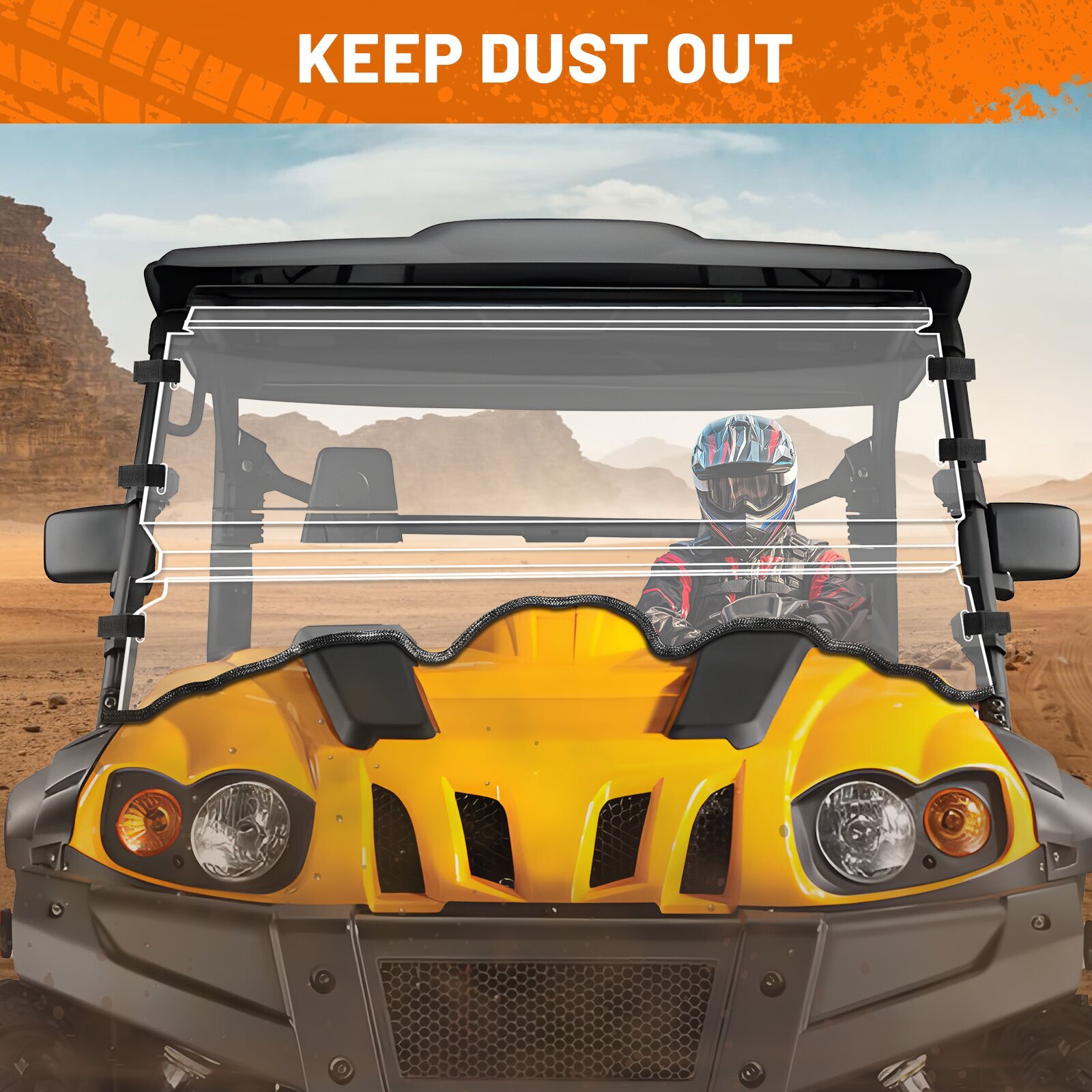 2-In-1 Flip Up Windshield Full Window for Cub Cadet Challenger 500/700 2015-2019